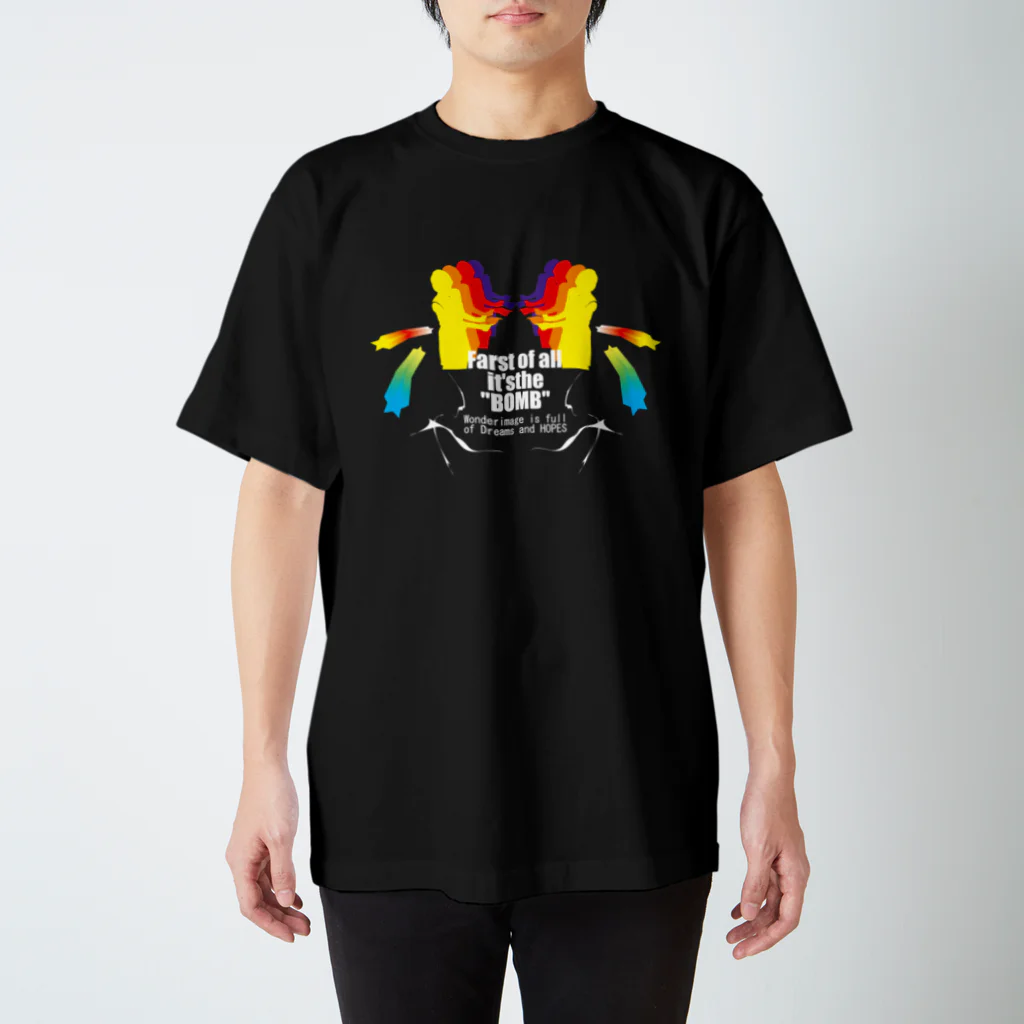 NMDのWonder image is full of Dreams and hopes　ブラック スタンダードTシャツ