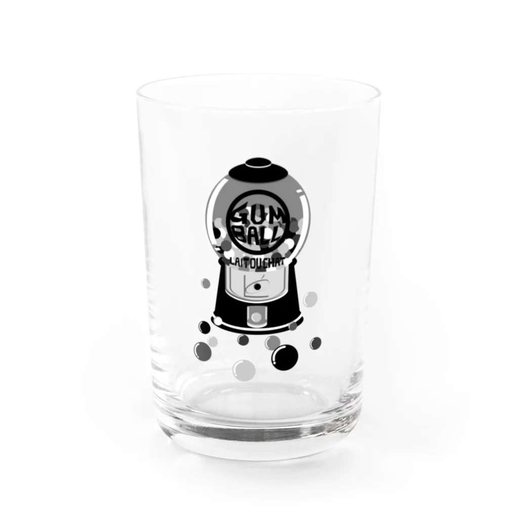 Cɐkeccooのガムボールマシーン-モノクロ Water Glass :front