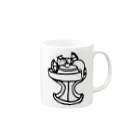 Cɐkeccooのらくがきシリーズ『ぷりんアラモード』モノクロ Mug :right side of the handle