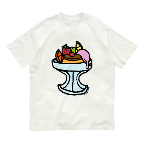 らくがきシリーズ『ぷりんアラモード』 オーガニックコットンTシャツ