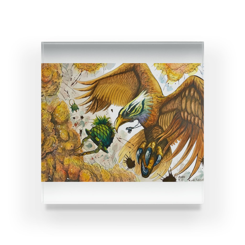かわいい動物のイラスト 鷲 Acrylic Block By Miyuki Takeuchi Suzuri かわいい動物のイラスト 鷲 Acrylic Block By Miyuki Takeuchi Suzuri
