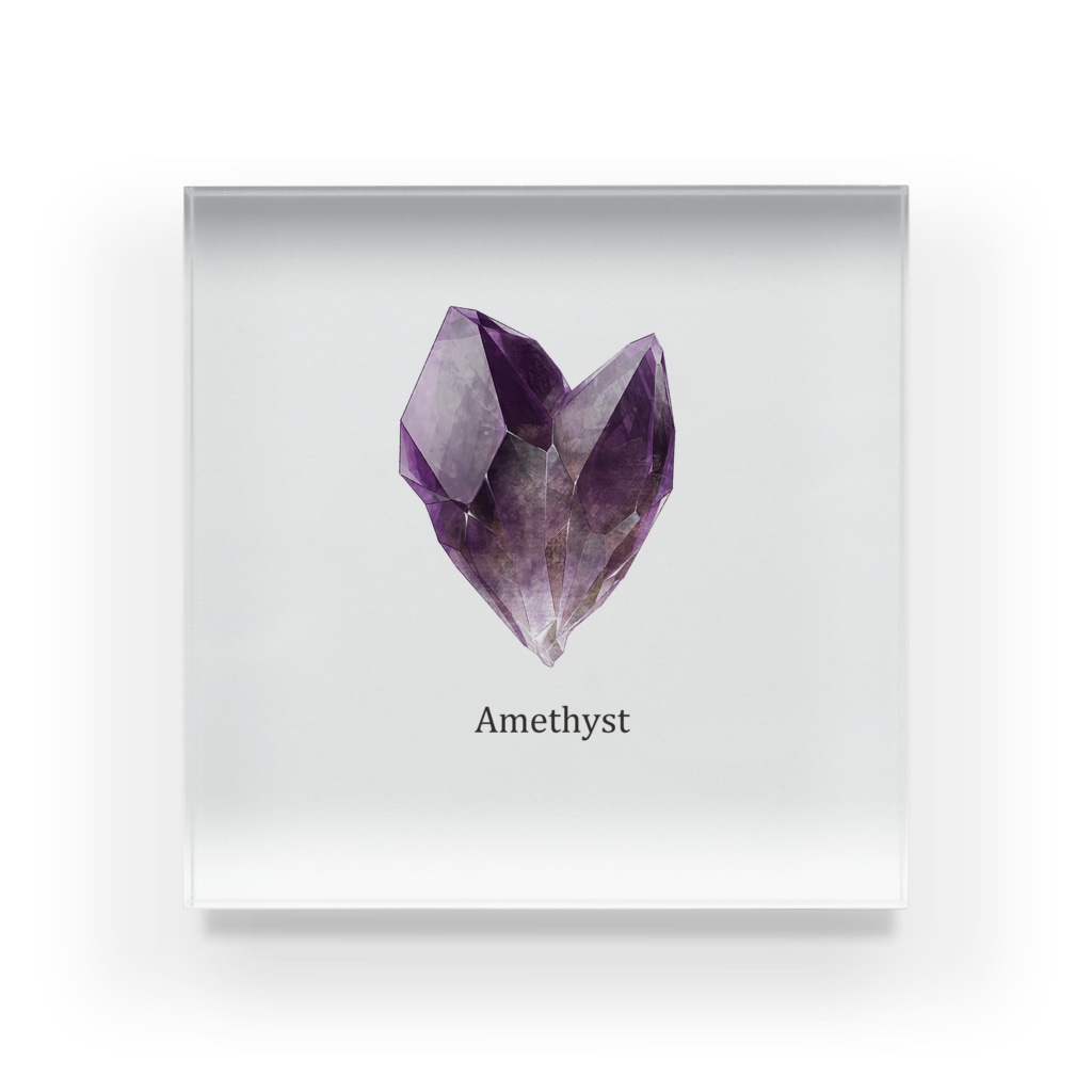 鉱物イラスト標本 Amethyst Acrylic Block By 筍乃子屋 690zx69 Suzuri