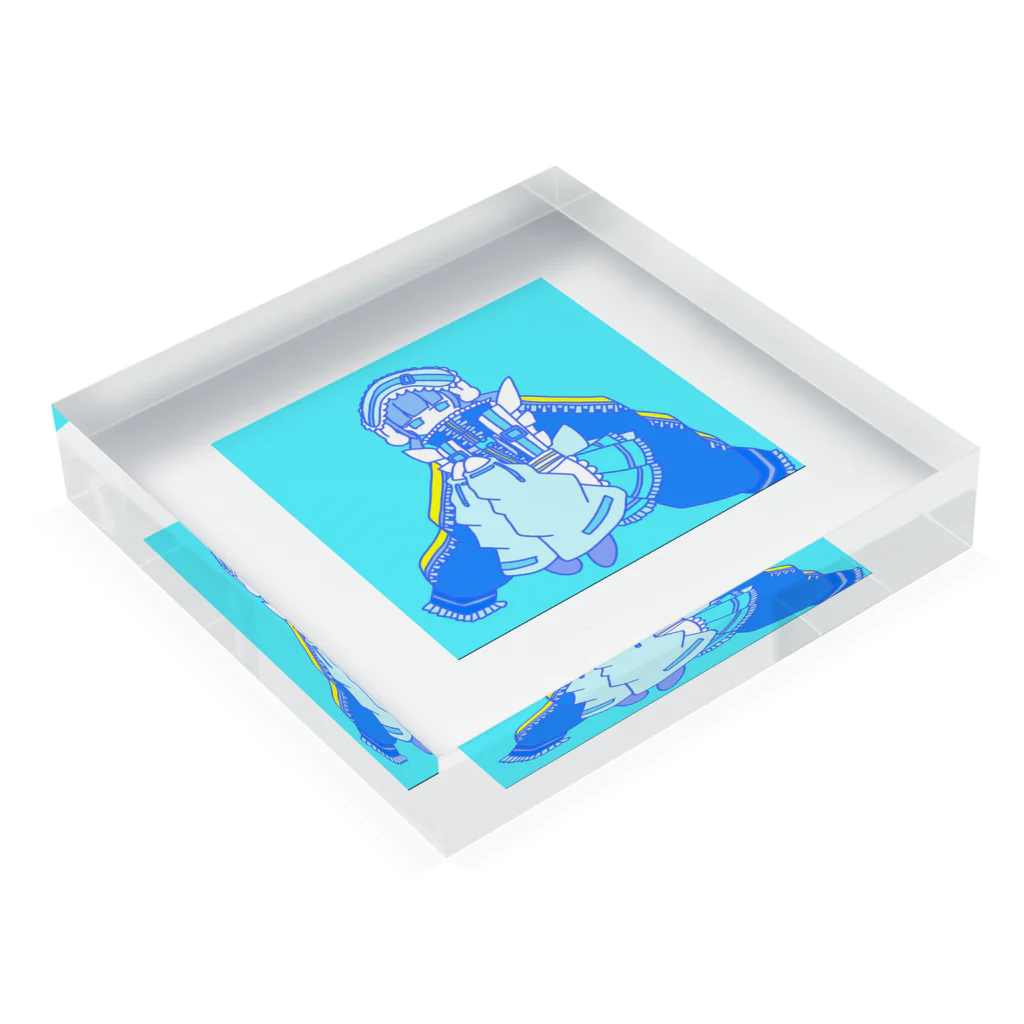 🌐インターネットメル🌐のサイバーメイドチャン Acrylic Block :placed flat