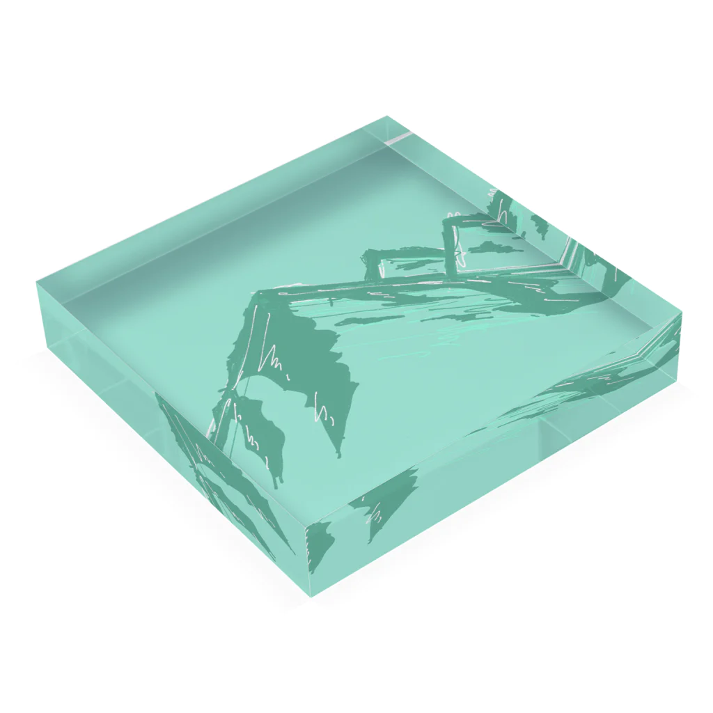 のんきな雑貨屋さんの【Mountain】 Acrylic Block :placed flat