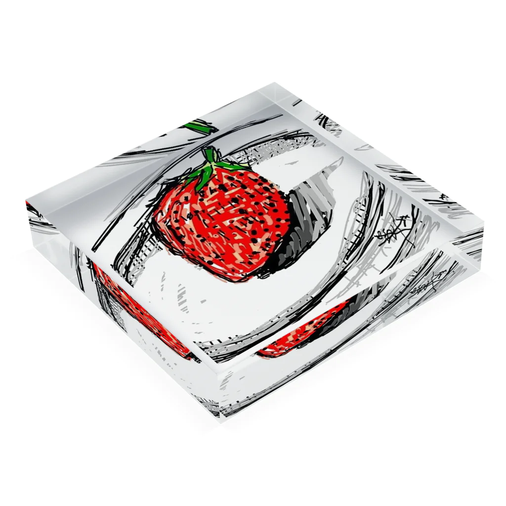 Kaedeのstrawberry Acrylic Block :placed flat