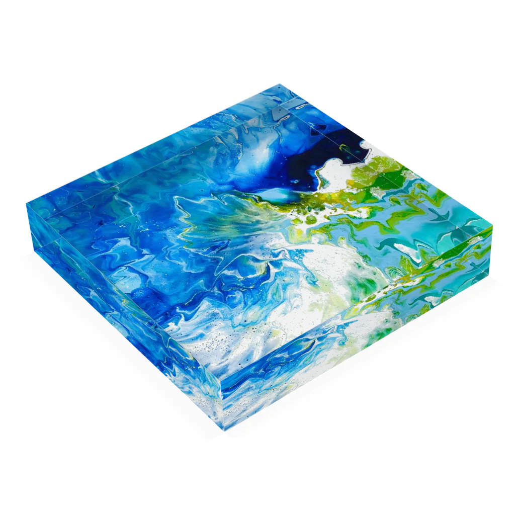 luontoiroの海流 Acrylic Block :placed flat