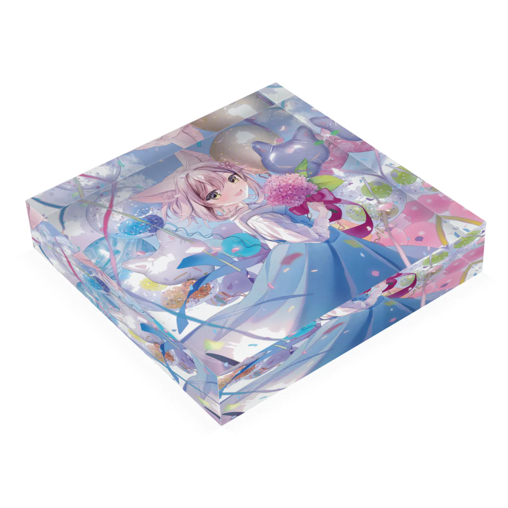 狐花まめの狐花まめ2022誕生日記念 Acrylic Block :placed flat