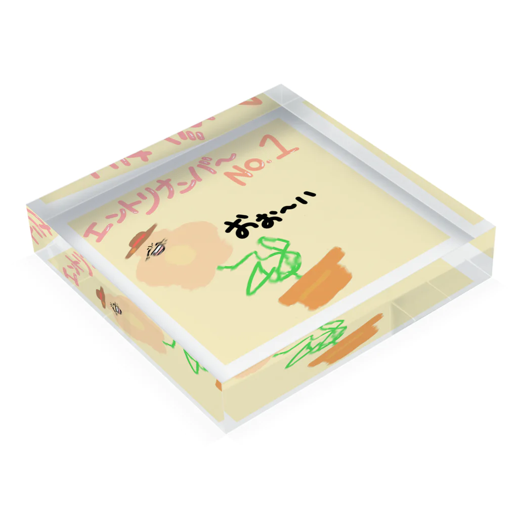 いちご大福もっちぃぃい。のおぉーいばあちゃんﾌﾗ·ﾜｧ Acrylic Block :placed flat