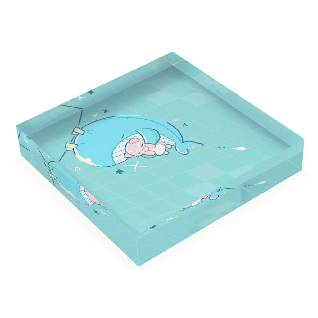 ミトウクジラのクジラのぬいぐるみ  Acrylic Block :placed flat