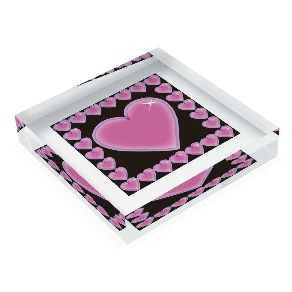 Drecome_Designの【沢山囲まれて】heart harem【逃げ場無し】 Acrylic Block :placed flat