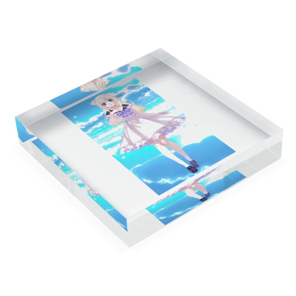 あ じ ゅの猫耳女子 Acrylic Block :placed flat