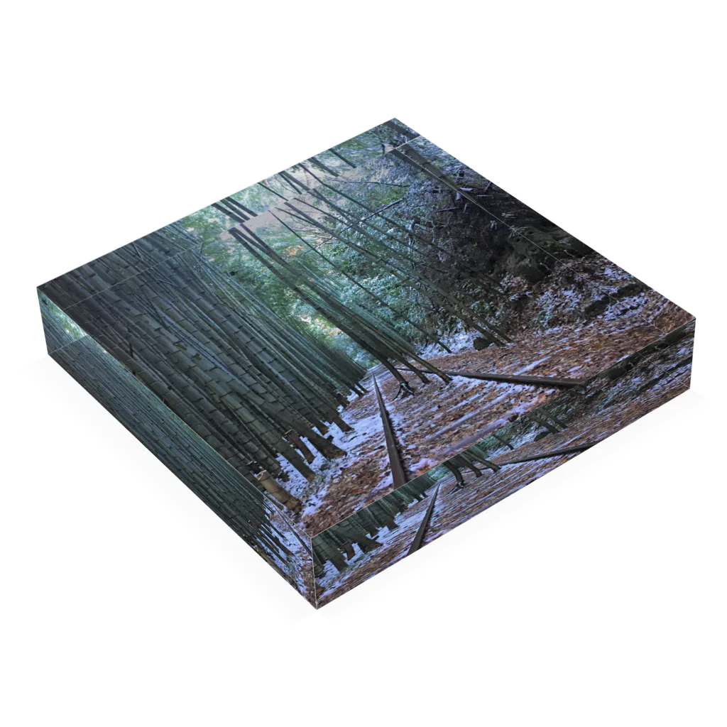 いざよいの探索ショップの竹林の廃線 Acrylic Block :placed flat