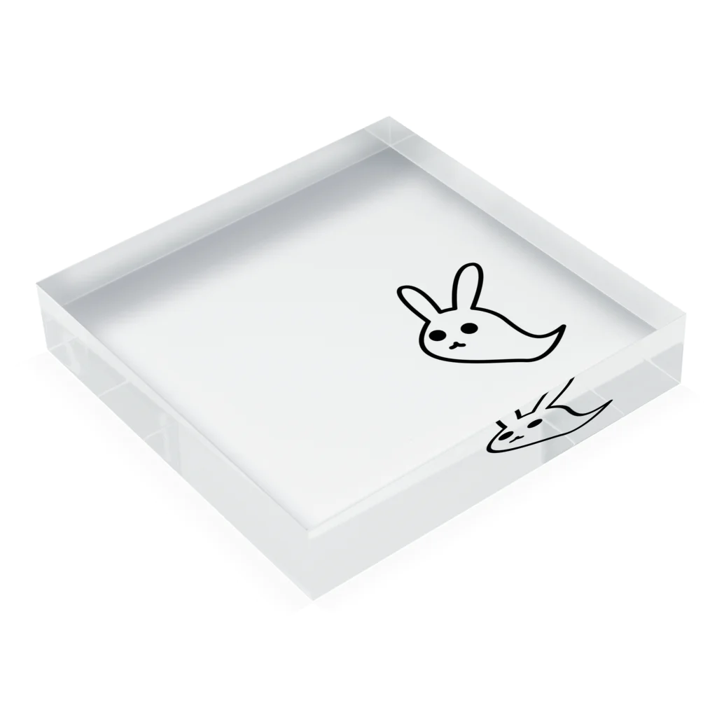 ヨープキャンが気になったのおばけのうさぎ ポイント Acrylic Block :placed flat