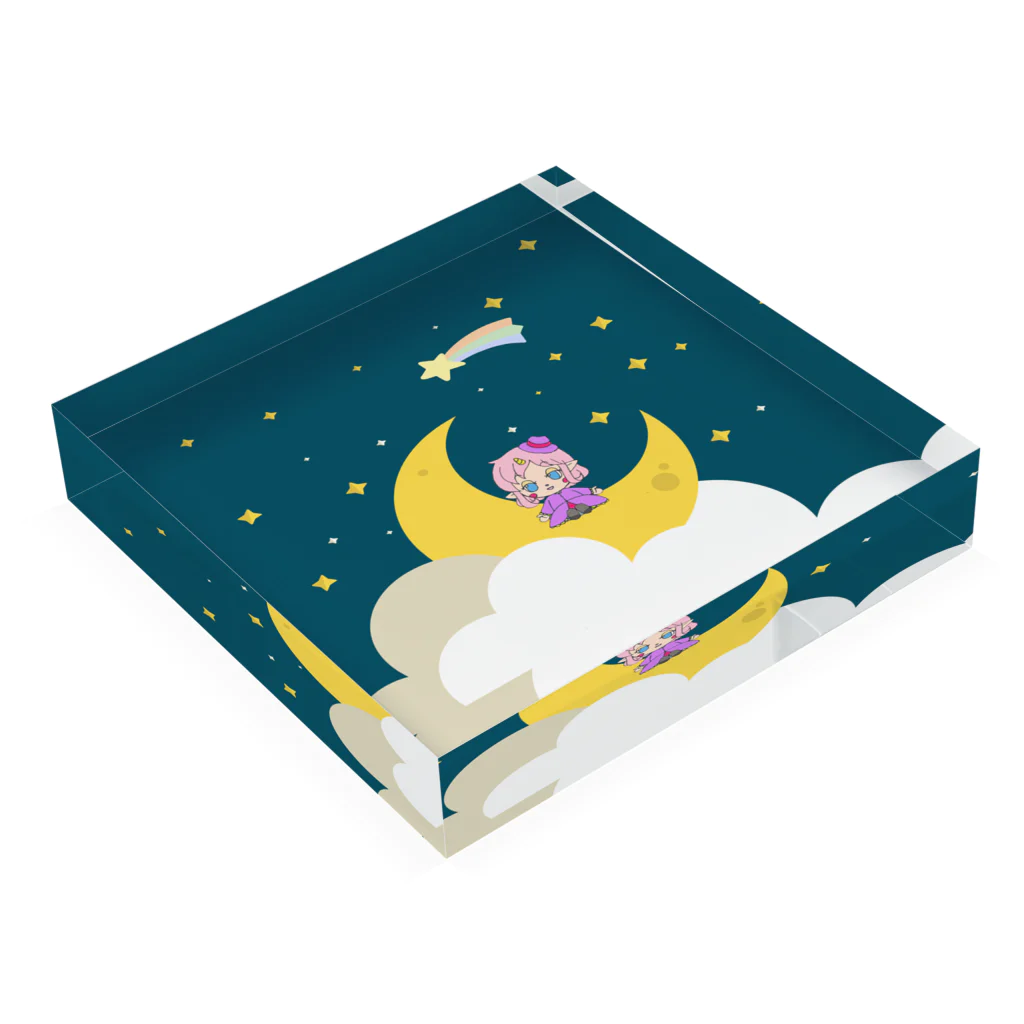 shiranchanの夜空のしらんちゃん Acrylic Block :placed flat