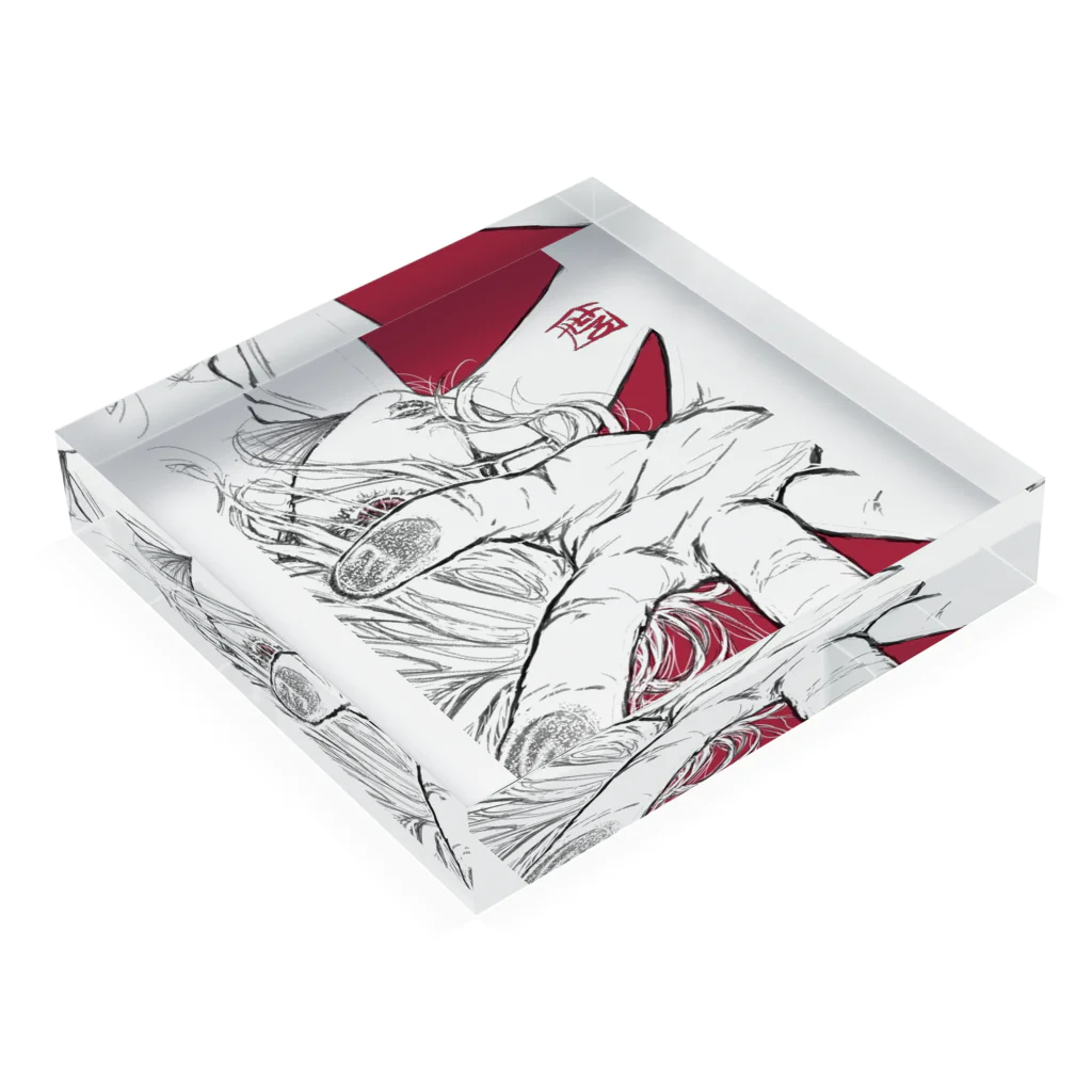 ねこみみサマンサの猫耳様の戯れ Acrylic Block :placed flat