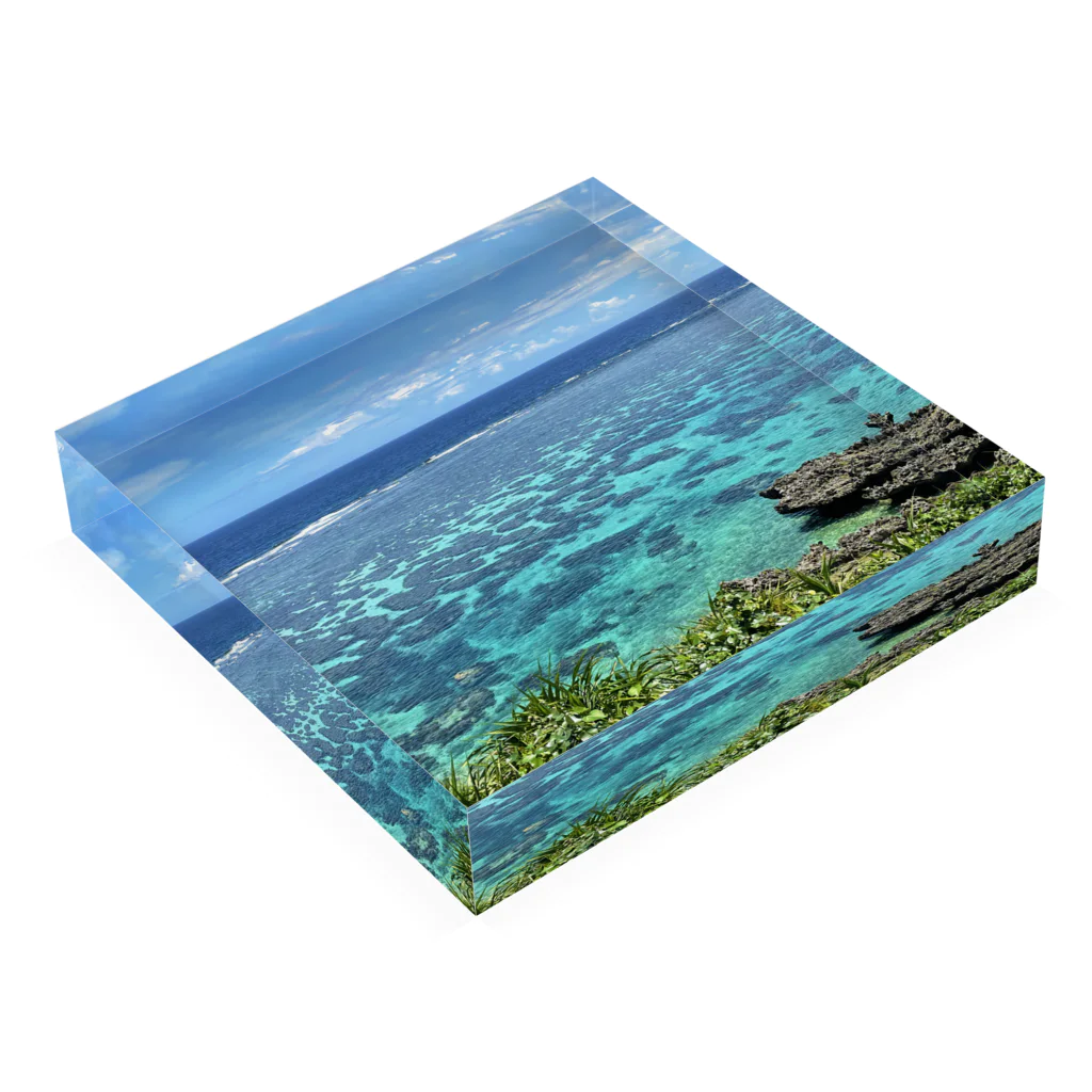 ただただオキナワの宮古島 イムギャーマリンガーデン Acrylic Block :placed flat