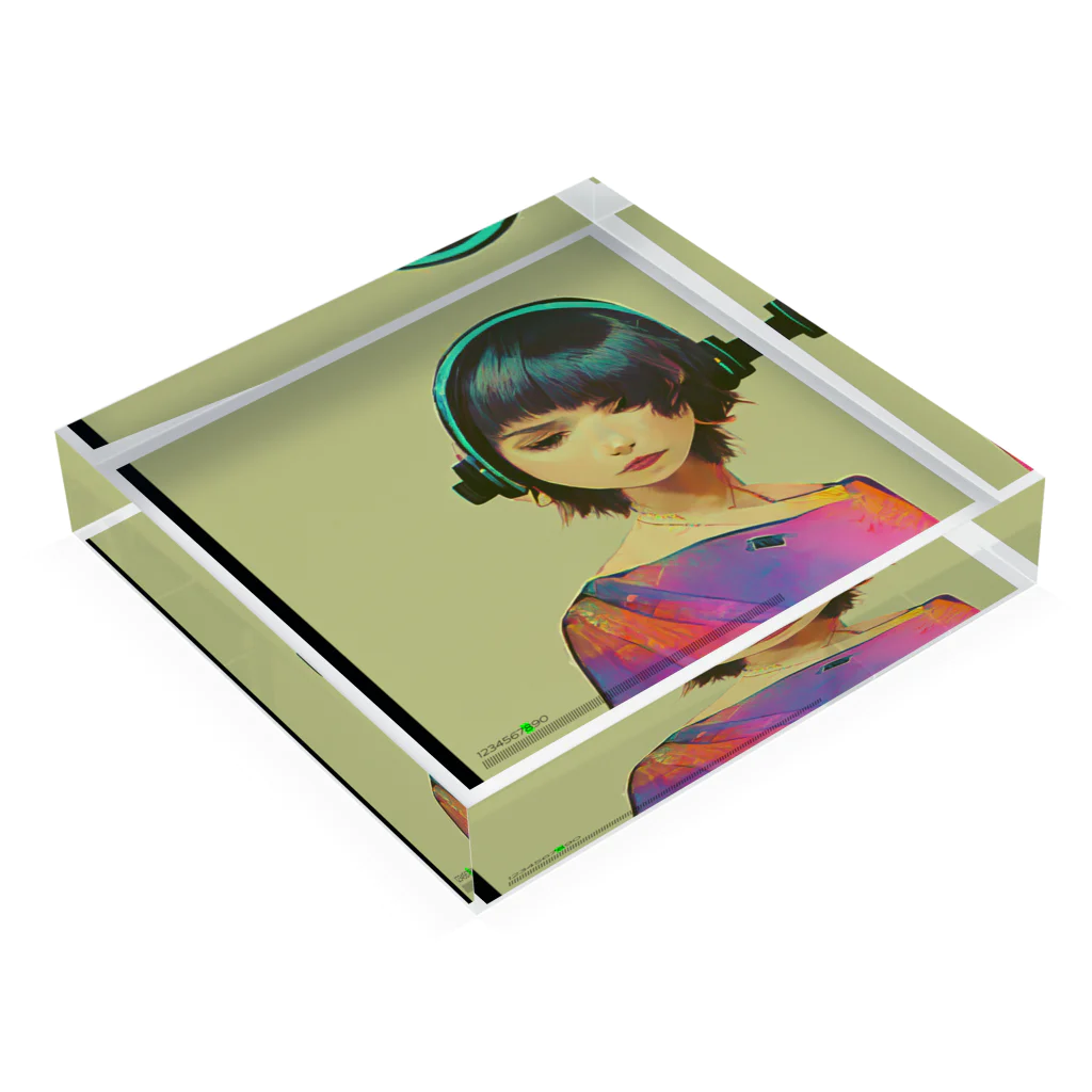 d-310NFTsの【dGirlsNFTs】＃342  Rino Acrylic Block :placed flat