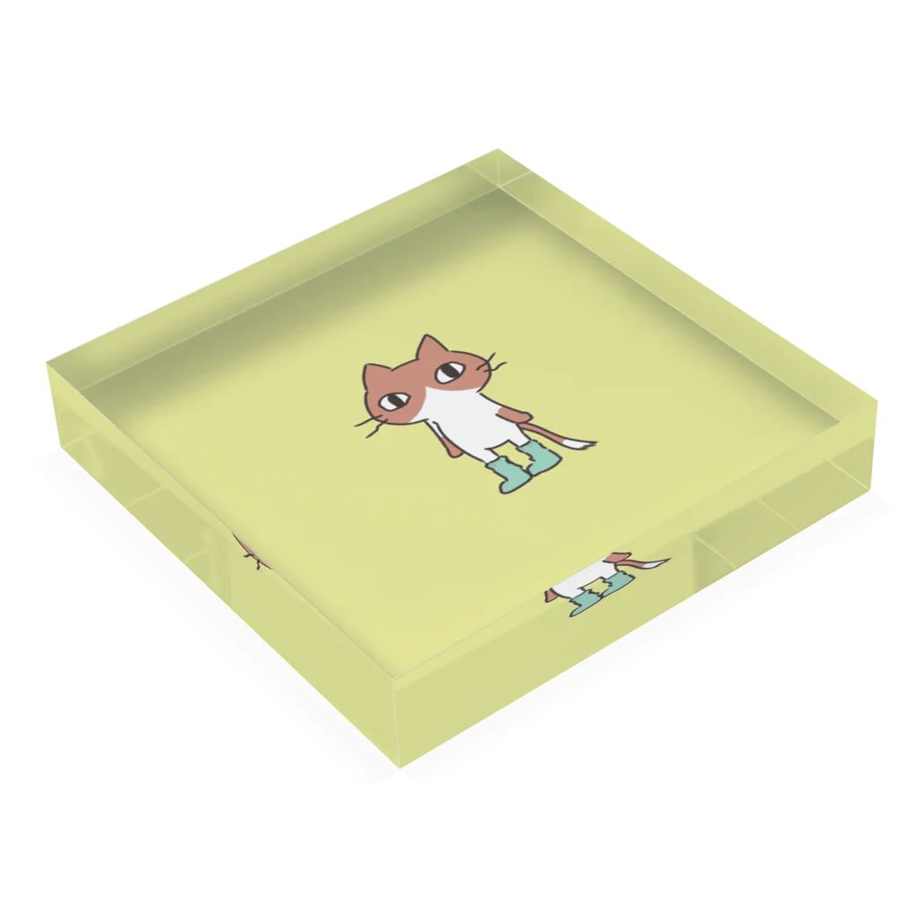 batako.のハチワレ赤猫 Acrylic Block :placed flat