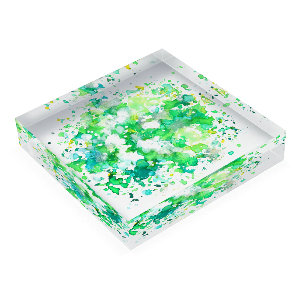 CHAPLET／あおやまゆうの「共生」 Acrylic Block :placed flat