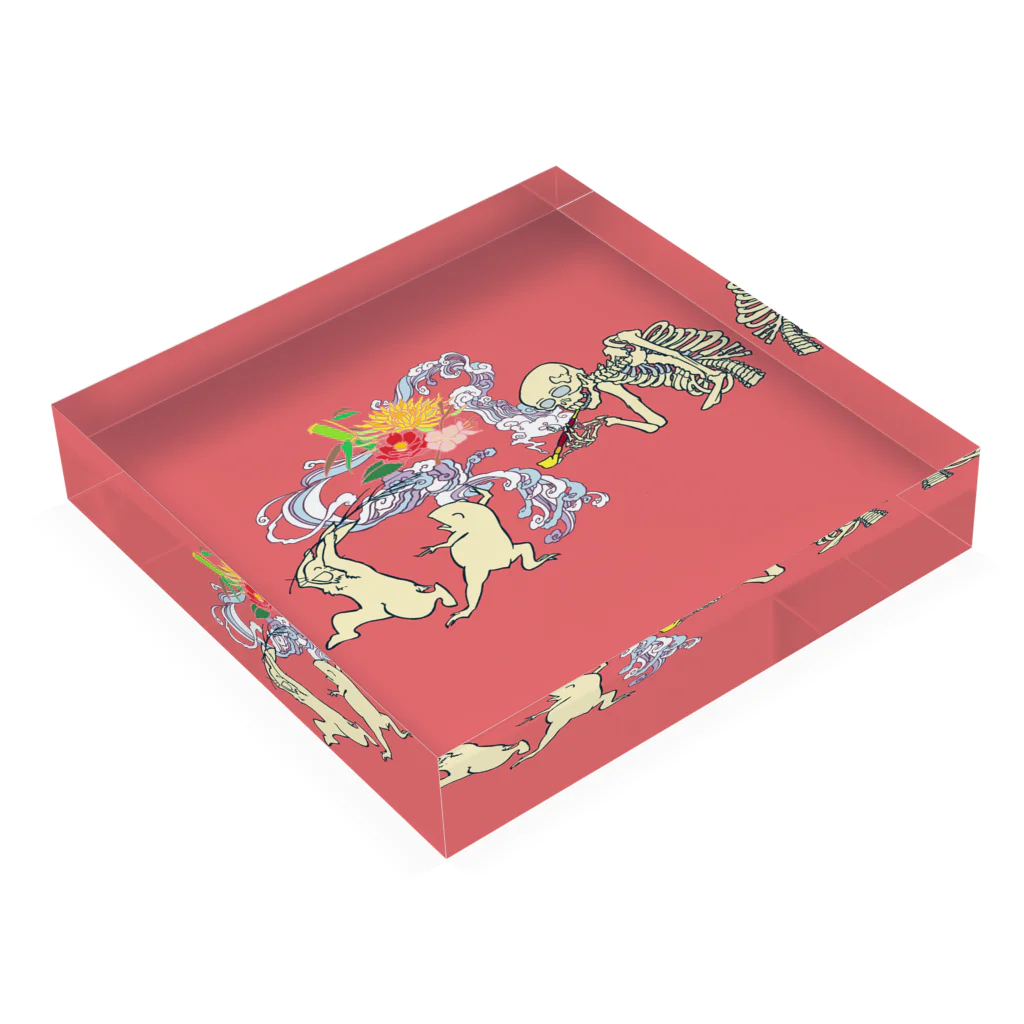 GOODS SHOP【そぞろな小窓】 SUZURI店の【ソイヤッ‼】《真朱》アクリルブロック Acrylic Block :placed flat