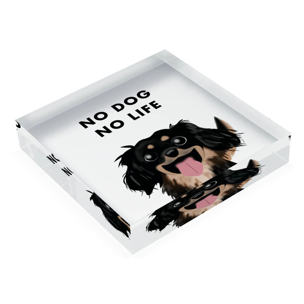 わかばックス工房のNO DOG NO LIFE ♡ Acrylic Block :placed flat