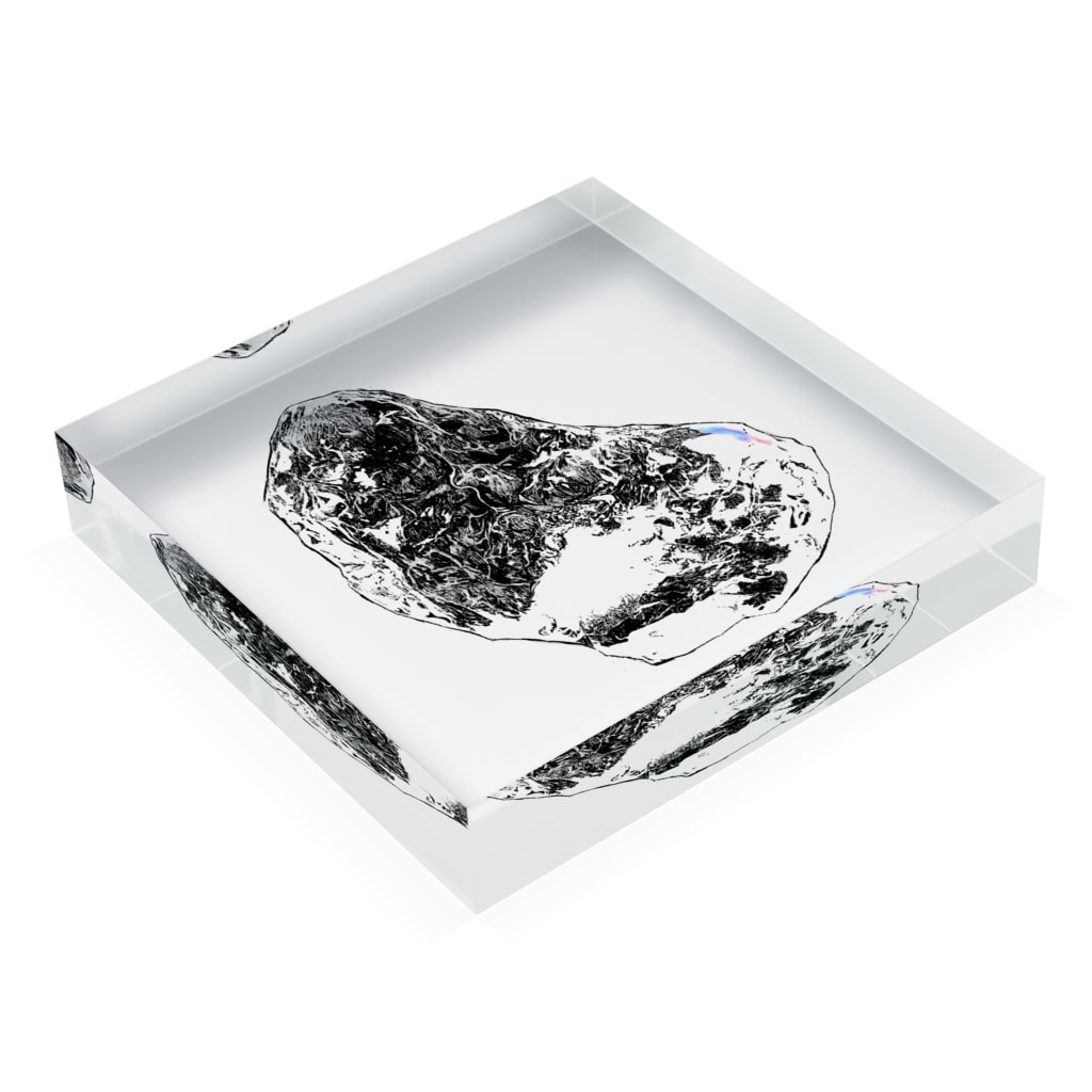 ヤマノエトウコの透明な鉱物 Acrylic Block :placed flat