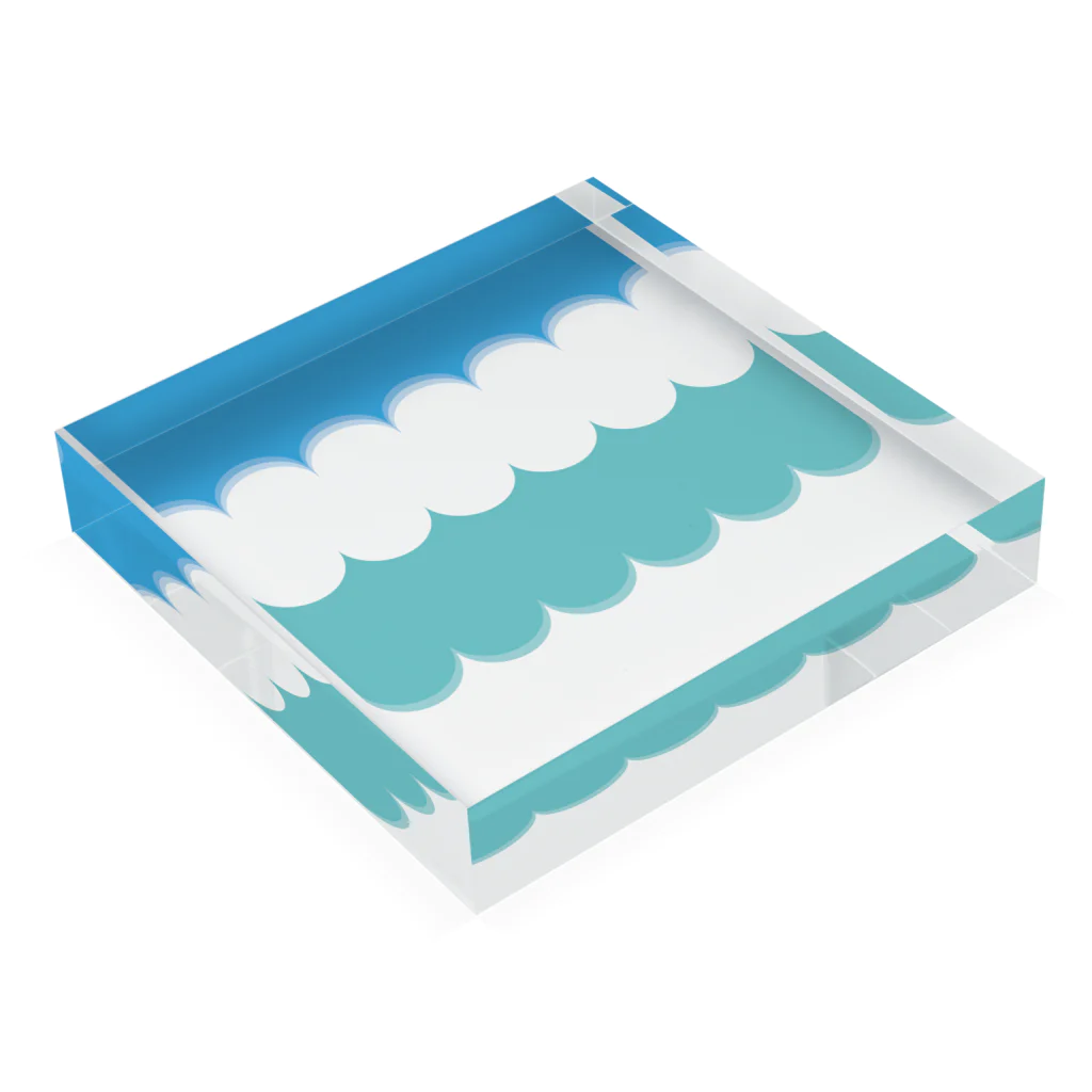 Tarchi Macharの砂浜と海と雲と空 Acrylic Block :placed flat