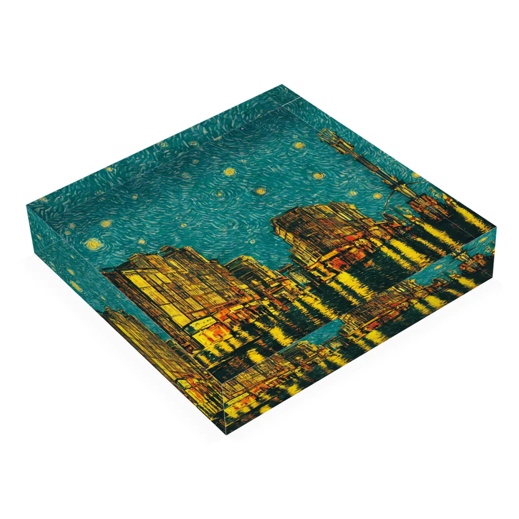 TakashiSのnight sky after rain Acrylic Block :placed flat