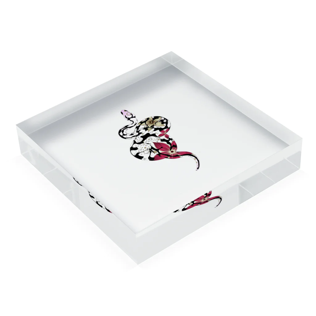 COSMOSのFlower SNAKE Acrylic Block :placed flat