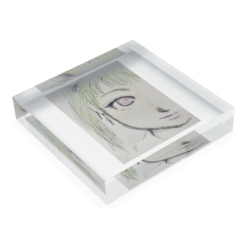 うさみみツインズᕱ⑅ᕱ .｡ഒの魔法少女ちゃん Acrylic Block :placed flat