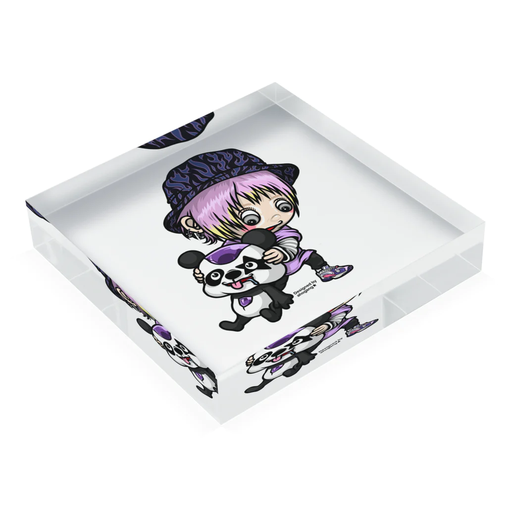 ahogang Character Shopのあーちゃんモデル Acrylic Block :placed flat