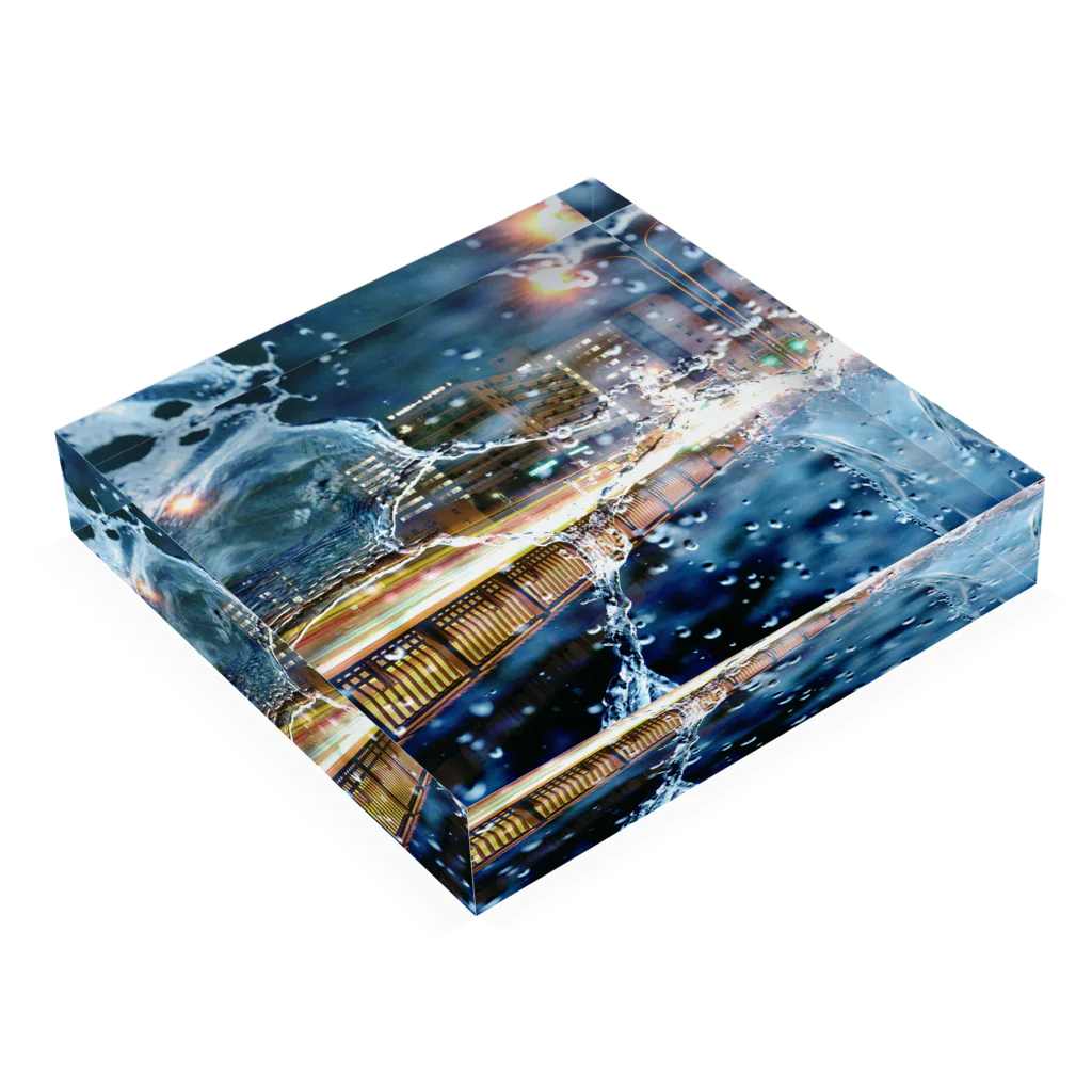 water art shop IGARASHIYAの「zero gravity」 Acrylic Block :placed flat