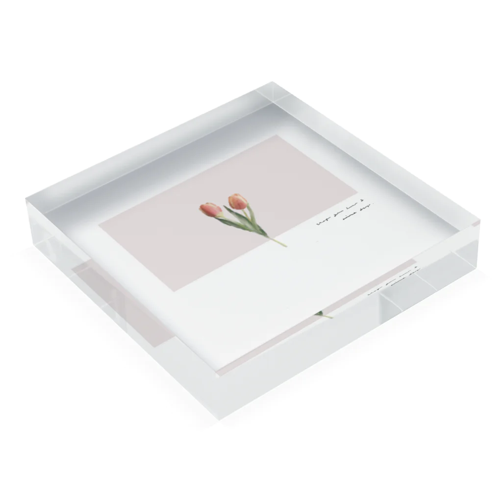 rilybiiのtwo peach tulip . Acrylic Block :placed flat