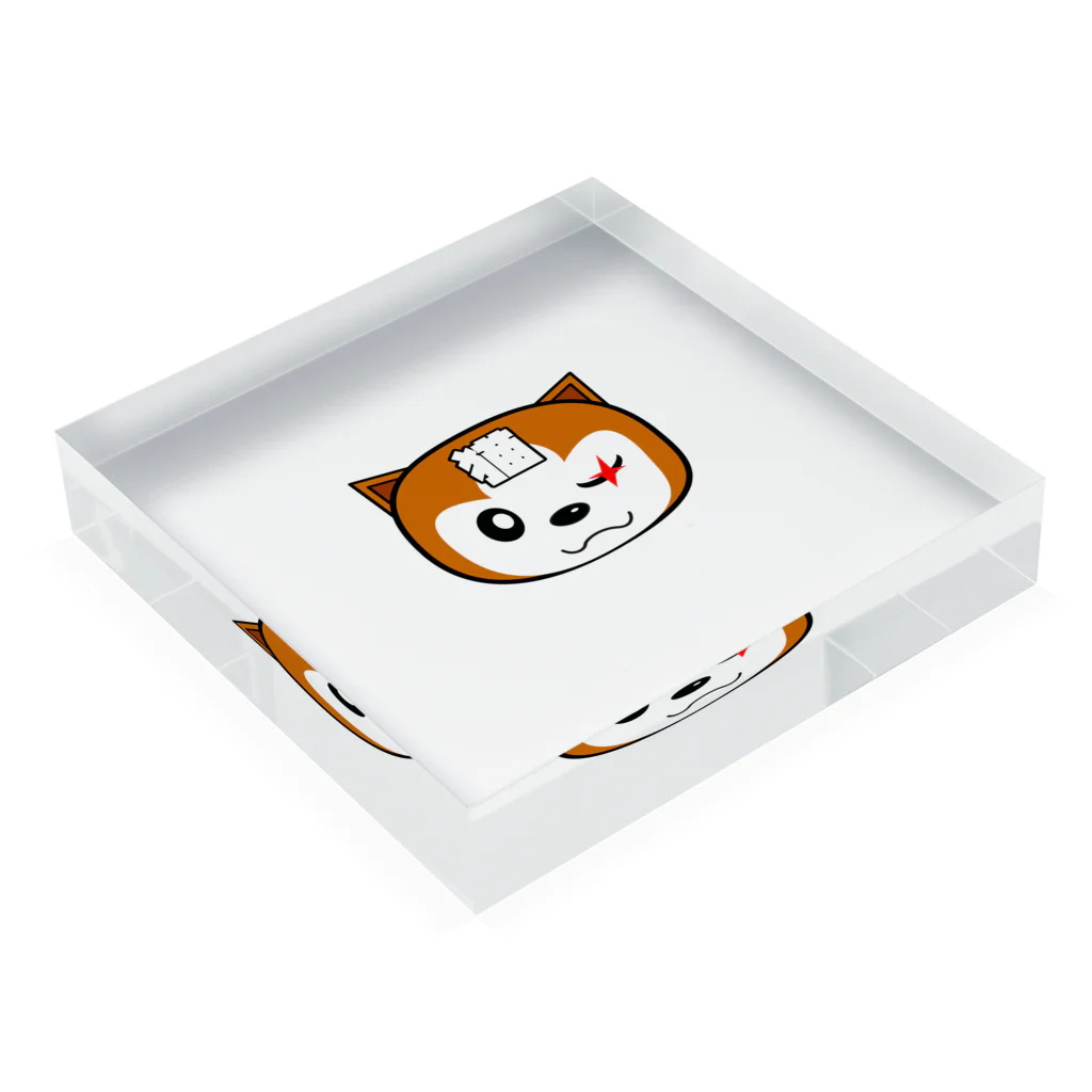 チャタリオの【原価販売】隻眼の野良猫チャタローBタイプ Acrylic Block :placed flat