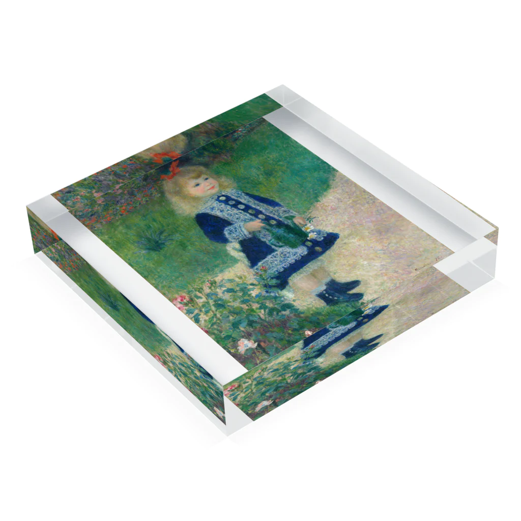 ルノワールの色彩のじょうろを持つ少女（A Girl with a Watering Can） Acrylic Block :placed flat