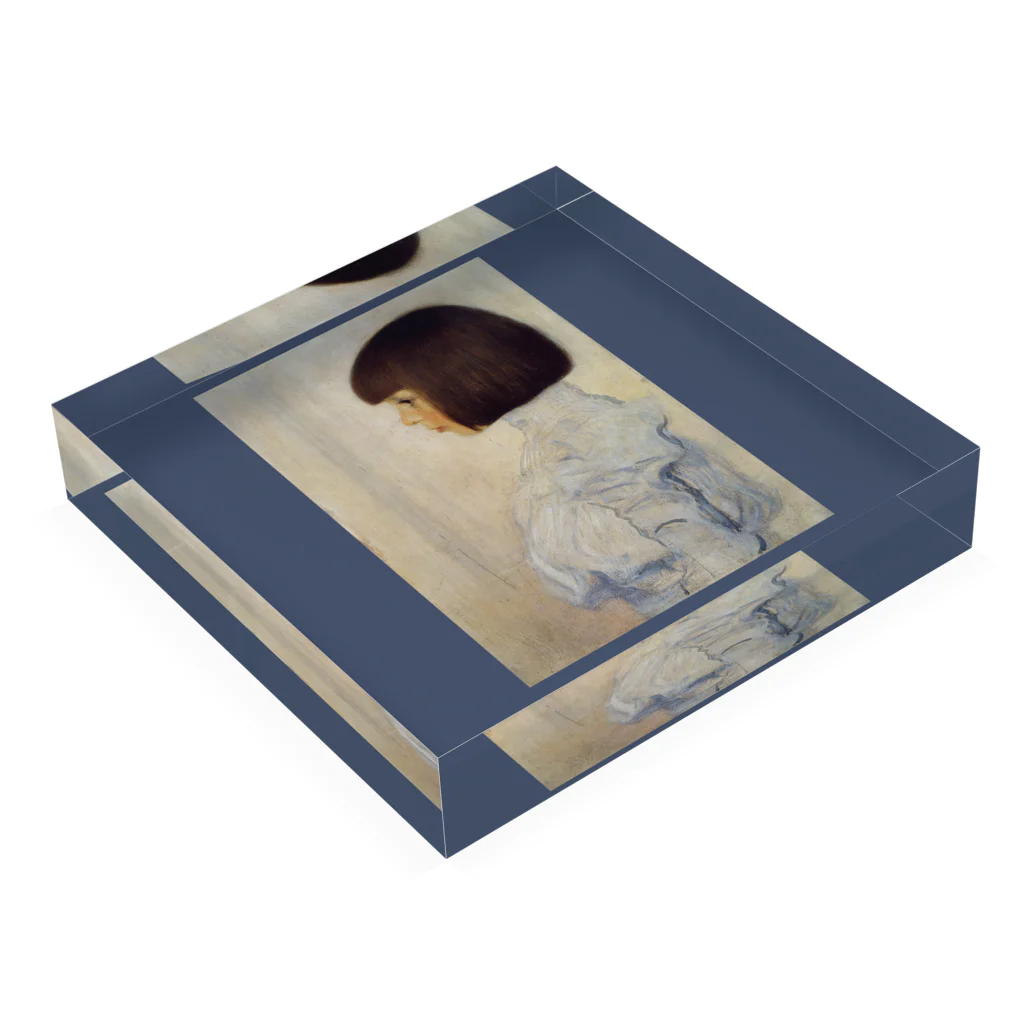 SONOTENI-ARTの001-004　グスタフ・クリムト　『ヘレーネ・クリムトの肖像』　アクリルブロック Acrylic Block :placed flat