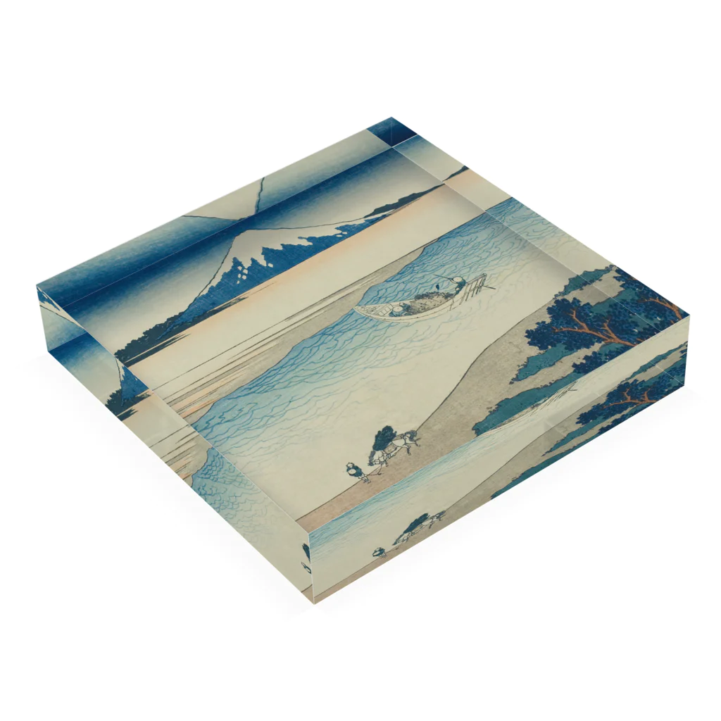 SONOTENI-ARTの003-006　葛飾北斎　『富嶽三十六景　武州玉川』　アクリルブロック Acrylic Block :placed flat