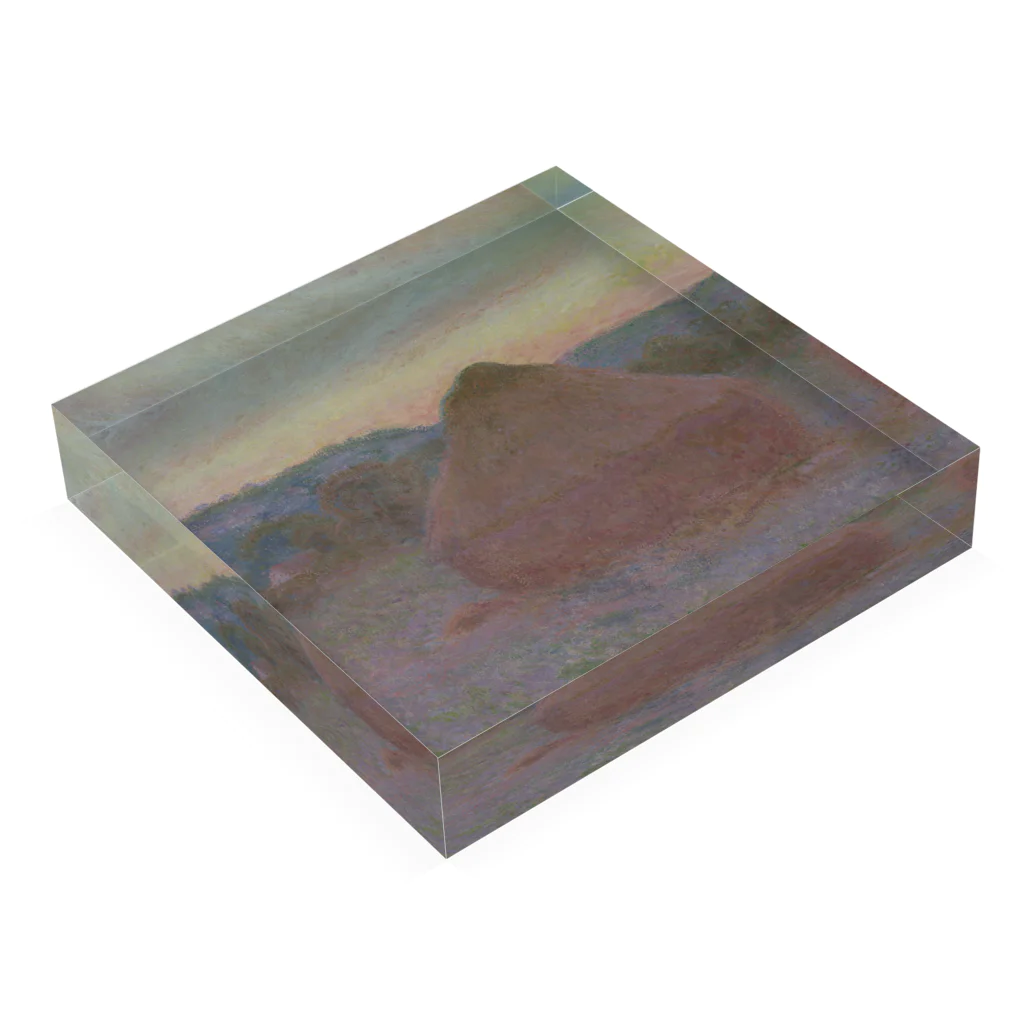 SONOTENI-ARTの004-038　クロード・モネ　『積みわら（1日の終わり、秋）』　アクリルブロック アクリルブロックの平置き