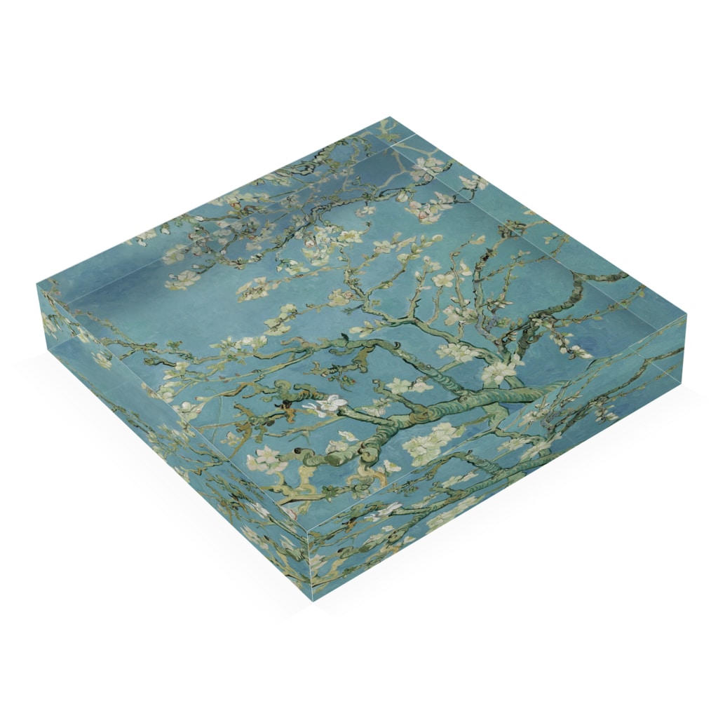 SONOTENI-ARTの005-005　ゴッホ　『花咲くアーモンドの木の枝』　アクリルブロック Acrylic Block :placed flat