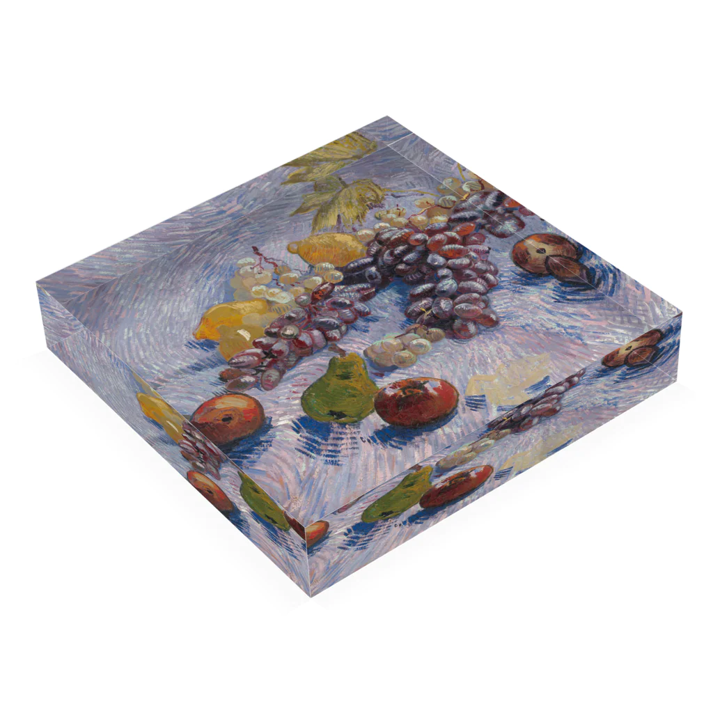 SONOTENI-ARTの005-017　ゴッホ　『リンゴ、セイヨウナシ、レモン、ブドウのある静物 』　アクリルブロック Acrylic Block :placed flat