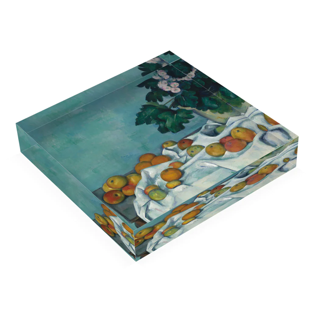 SONOTENI-ARTの017-007　ポール・セザンヌ　『リンゴとサクラソウの鉢のある静物』　アクリルブロック Acrylic Block :placed flat