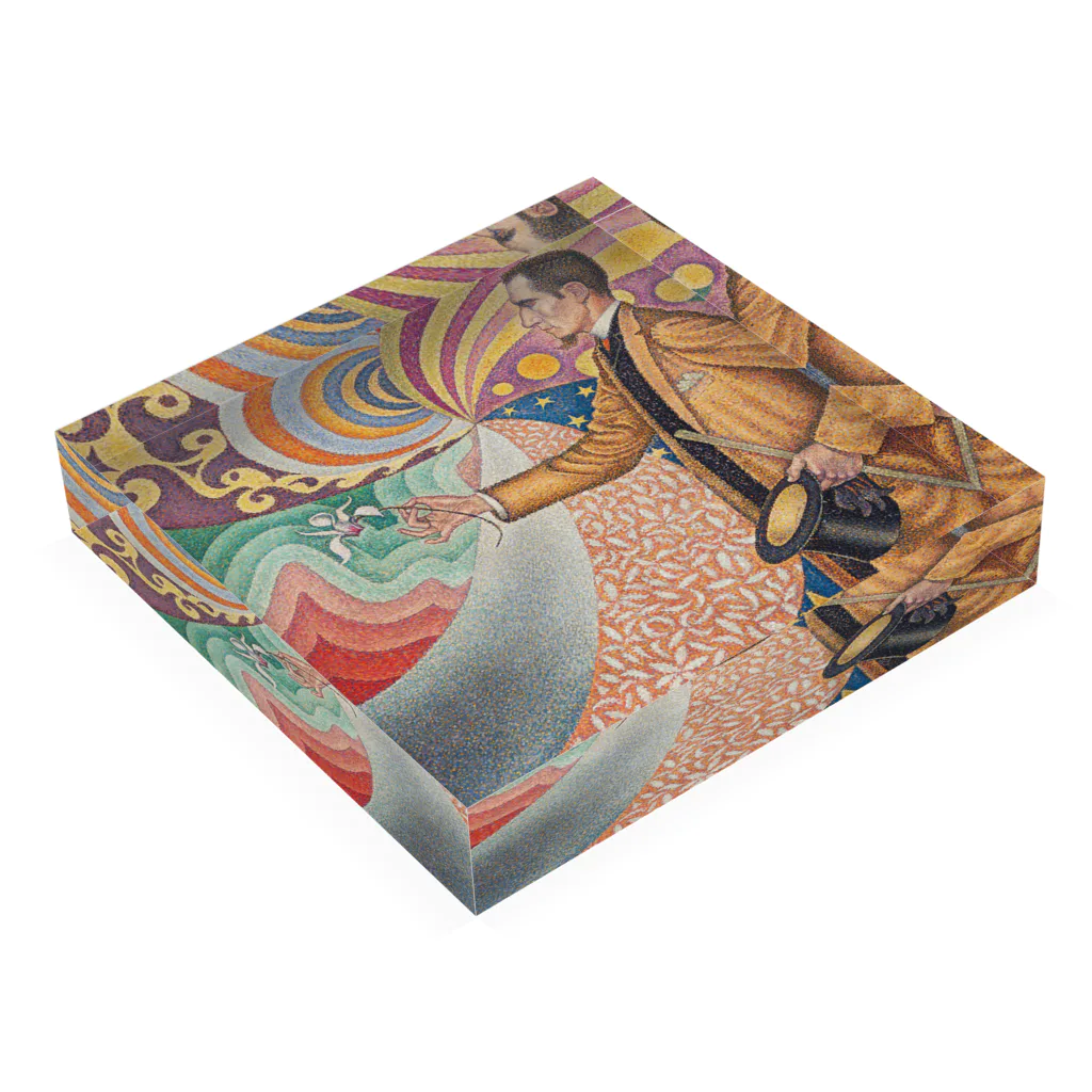 SONOTENI-ARTの025-001　ポール・シニャック　『フェリックス・フェネオンの肖像』　アクリルブロック アクリルブロックの平置き