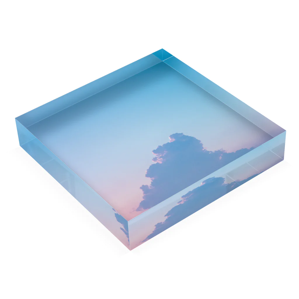 片渕 ゆりのバンコクで見た夕焼け Acrylic Block :placed flat