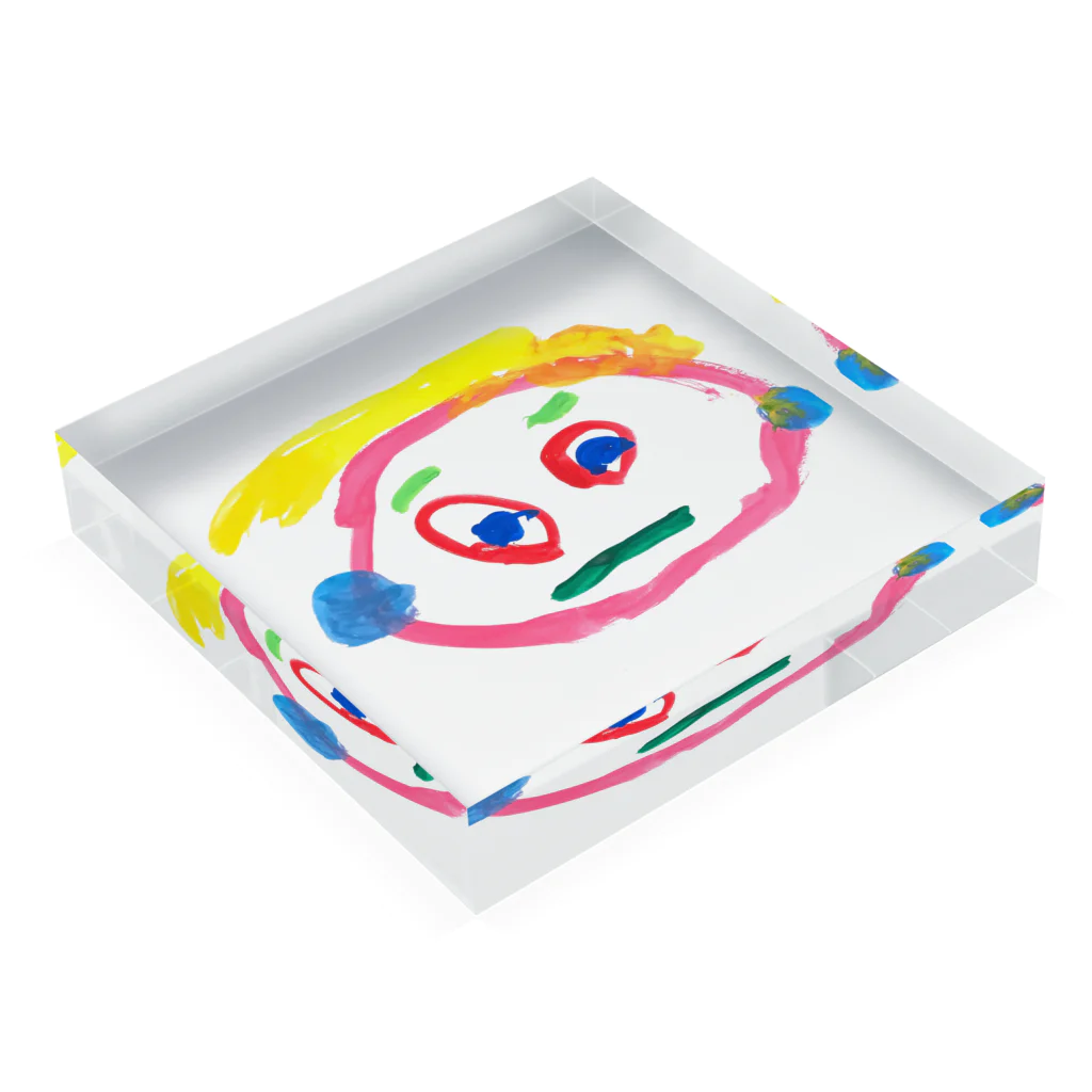 こどもの絵の３さい の じがぞう Acrylic Block :placed flat