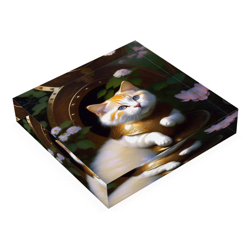 CAT_LINE_STOREの天界に住まうイタズラ猫 Acrylic Block :placed flat