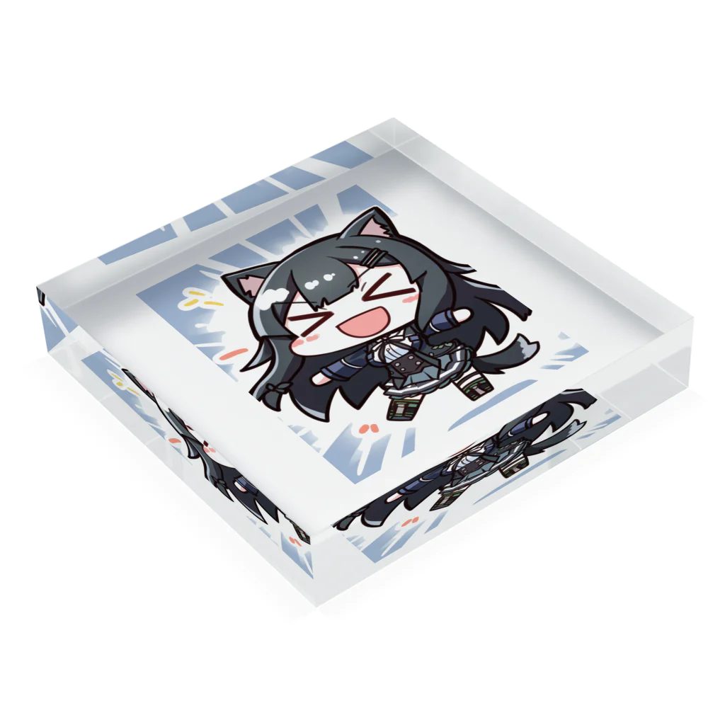 Fragment【フラグメント】のBIGSmile黒猫ちゃん Acrylic Block :placed flat