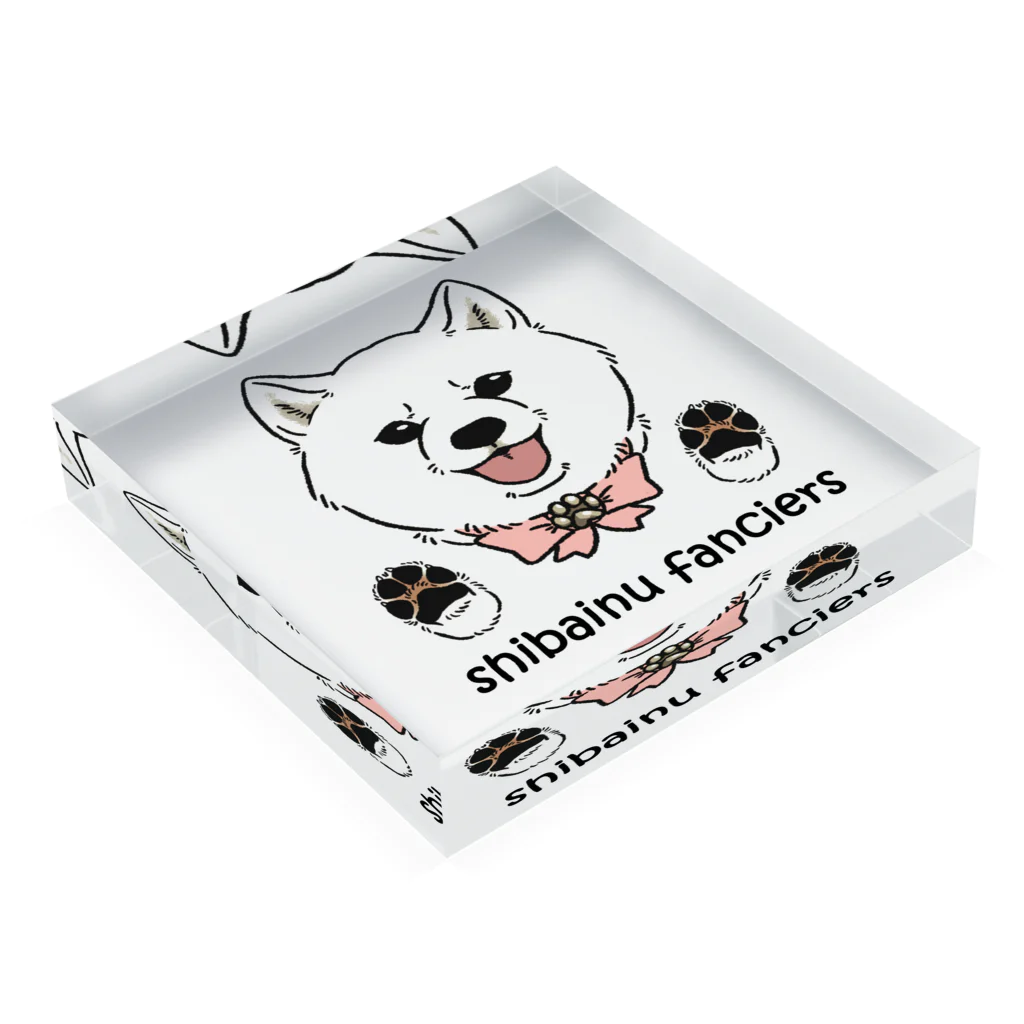 豆つぶのshiba-inu fanciers(白柴) Acrylic Block :placed flat