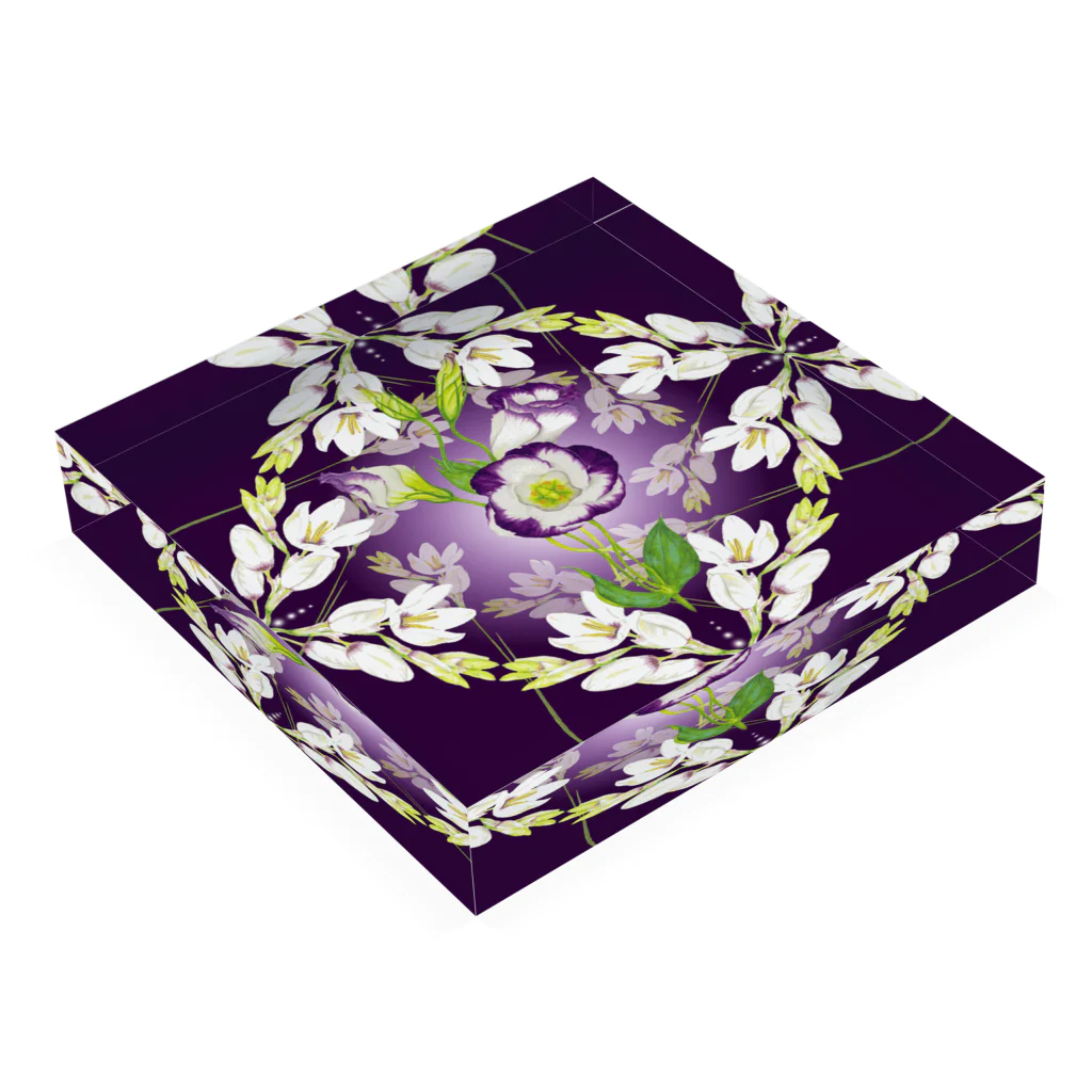 idumi-artの花曼荼羅💜クラウンチャクラ Acrylic Block :placed flat