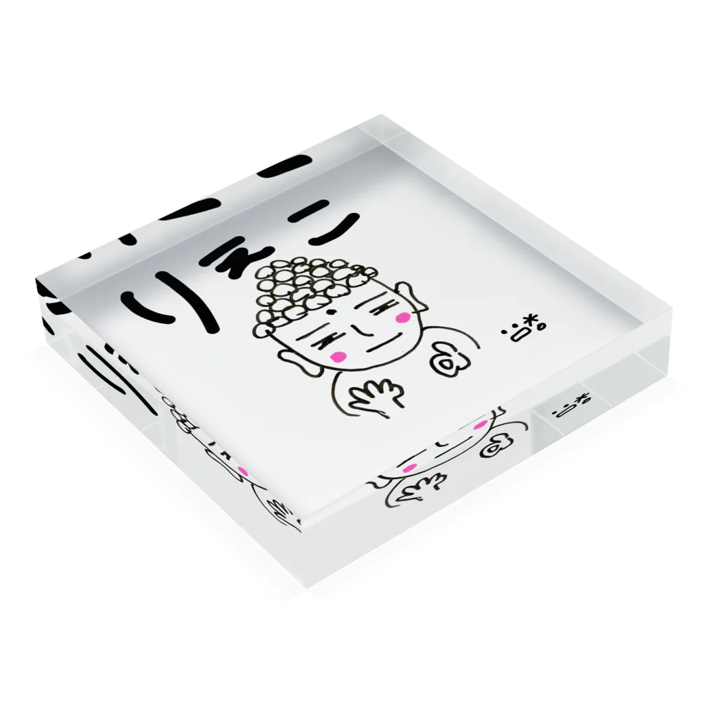 rie-pocochaのだいぶつ。くん Acrylic Block :placed flat