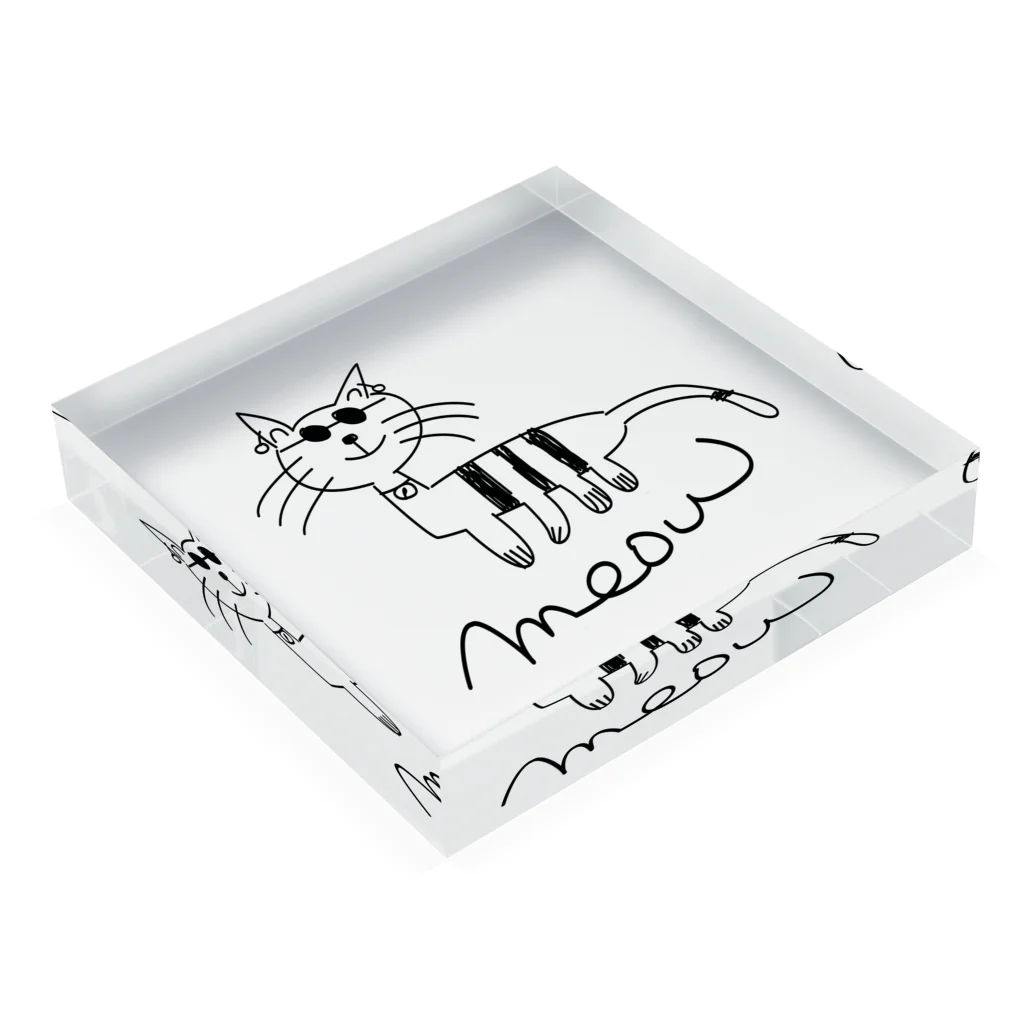 mi gatosのおしゃれねこ Acrylic Block :placed flat